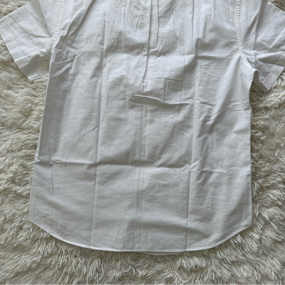 Jcrew Men's Short Sleeve Broken In Organic Cotton Oxford Shirt White Size L - Picture 11 of 11